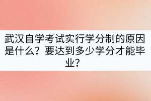 武漢自學(xué)考試實行學(xué)分制的原因是什么？要達到多少學(xué)分才能畢業(yè)？
