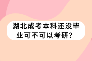 湖北成考本科還沒畢業(yè)可不可以考研？