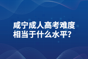 咸寧成人高考難度相當(dāng)于什么水平？