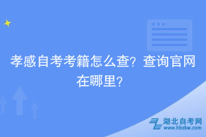 孝感自考考籍怎么查？查詢官網(wǎng)在哪里？