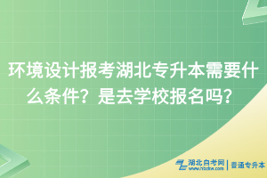 環(huán)境設(shè)計報考湖北專升本需要什么條件？是去學(xué)校報名嗎？