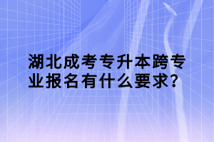 湖北成考專升本跨專業(yè)報(bào)名有什么要求？