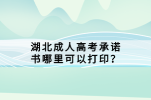 湖北成人高考承諾書哪里可以打??？