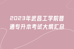 2023年武昌工學(xué)院普通專升本考試大綱匯總