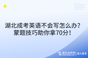 湖北成考英語不會寫怎么辦？蒙題技巧助你拿70分！