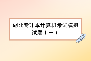 湖北專(zhuān)升本計(jì)算機(jī)考試模擬試題（一）