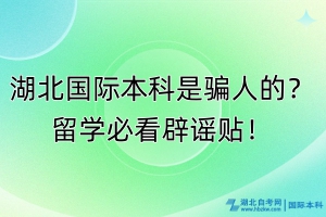 湖北國際本科是騙人的？留學必看辟謠貼！