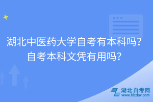 湖北中醫(yī)藥大學(xué)自考有本科嗎？自考本科文憑有用嗎？