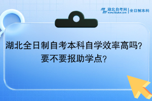 湖北全日制自考本科自學(xué)效率高嗎？要不要報(bào)助學(xué)點(diǎn)？