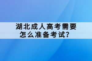 湖北成人高考需要怎么準備考試？