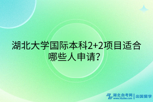 湖北大學國際本科2+2項目適合哪些人申請？