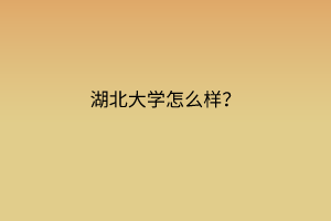 湖北大學(xué)怎么樣？