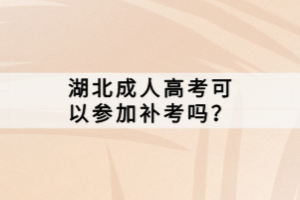 湖北成人高考可以參加補(bǔ)考嗎？