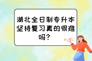 湖北全日制專升本堅持復習真的很難嗎？