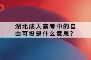 湖北成人高考中的自由可投是什么意思？