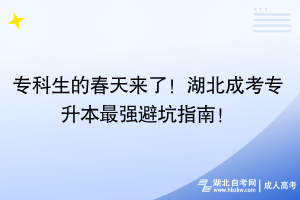 專(zhuān)科生的春天來(lái)了！湖北成考專(zhuān)升本最強(qiáng)避坑指南！