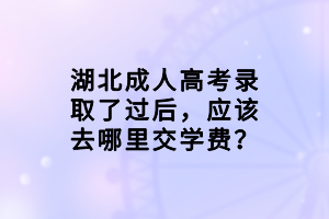 湖北成人高考錄取了過后，應(yīng)該去哪里交學(xué)費(fèi)？