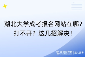 湖北大學(xué)成考報(bào)名網(wǎng)站在哪？打不開？這幾招解決！