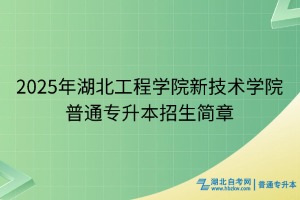2025年湖北工程學(xué)院新技術(shù)學(xué)院普通專升本招生簡章