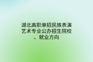 湖北高職單招民族表演藝術(shù)專業(yè)公辦招生院校、就業(yè)方向