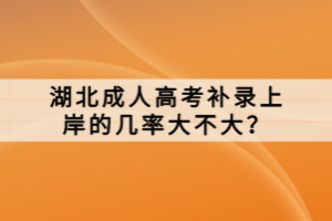 湖北成人高考補錄上岸的幾率大不大？