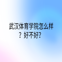 武漢體育學(xué)院怎么樣？好不好？