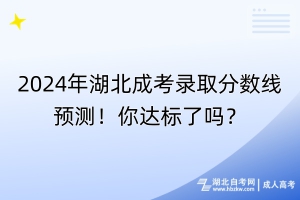 2024年湖北成考錄取分數(shù)線預測！你達標了嗎？