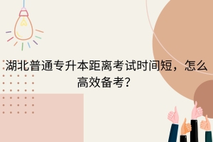 湖北普通專升本距離考試時間短，怎么高效備考？