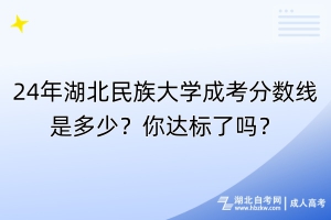 24年湖北民族大學成考分數(shù)線是多少？你達標了嗎？
