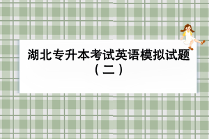 湖北專(zhuān)升本考試英語(yǔ)模擬試題（二）