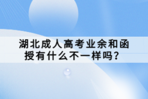 湖北成人高考業(yè)余和函授有什么不一樣嗎？