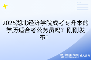 2025湖北經濟學院成考專升本的學歷適合考公務員嗎？剛剛發(fā)布！