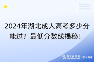 2024年湖北成人高考多少分能過？最低分?jǐn)?shù)線揭秘！