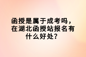 函授是屬于成考嗎，在湖北函授站報(bào)名有什么好處？
