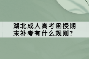 湖北成人高考函授期末補(bǔ)考有什么規(guī)則？