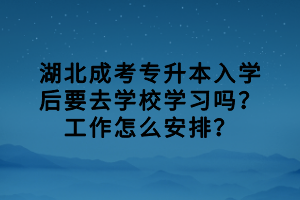 湖北成考專升本入學(xué)后要去學(xué)校學(xué)習(xí)嗎？工作怎么安排？