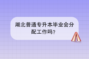 湖北普通專升本畢業(yè)會分配工作嗎？