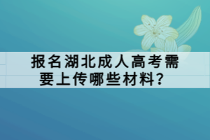 報(bào)名湖北成人高考需要上傳哪些材料？