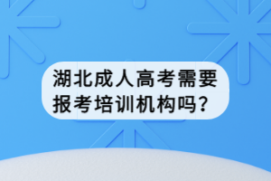 湖北成人高考需要報考培訓(xùn)機構(gòu)嗎？