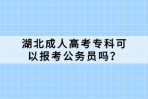 湖北成人高考?？瓶梢詧?bào)考公務(wù)員嗎？