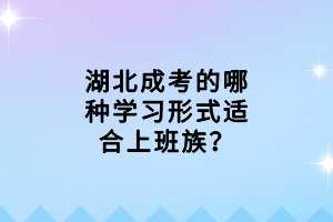湖北成考的哪種學習形式適合上班族？