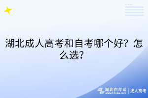 湖北成人高考和自考哪個(gè)好？怎么選？