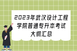 2023年武漢設(shè)計(jì)工程學(xué)院普通專(zhuān)升本考試大綱匯總