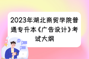 2023年湖北商貿(mào)學(xué)院普通專升本《廣告設(shè)計》考試大綱