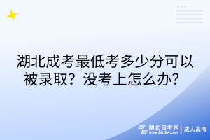湖北成考最低考多少分可以被錄??？沒考上怎么辦？