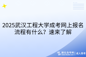 2025武漢工程大學(xué)成考網(wǎng)上報(bào)名流程有什么？速來了解