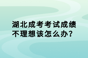 湖北成考考試成績不理想該怎么辦？