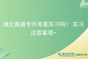 湖北普通專升本要實(shí)習(xí)嗎？ 實(shí)習(xí)注意事項(xiàng)~