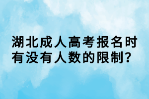 湖北成人高考報(bào)名時(shí)有沒有人數(shù)的限制？