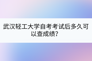 武漢輕工大學(xué)自考考試后多久可以查成績？